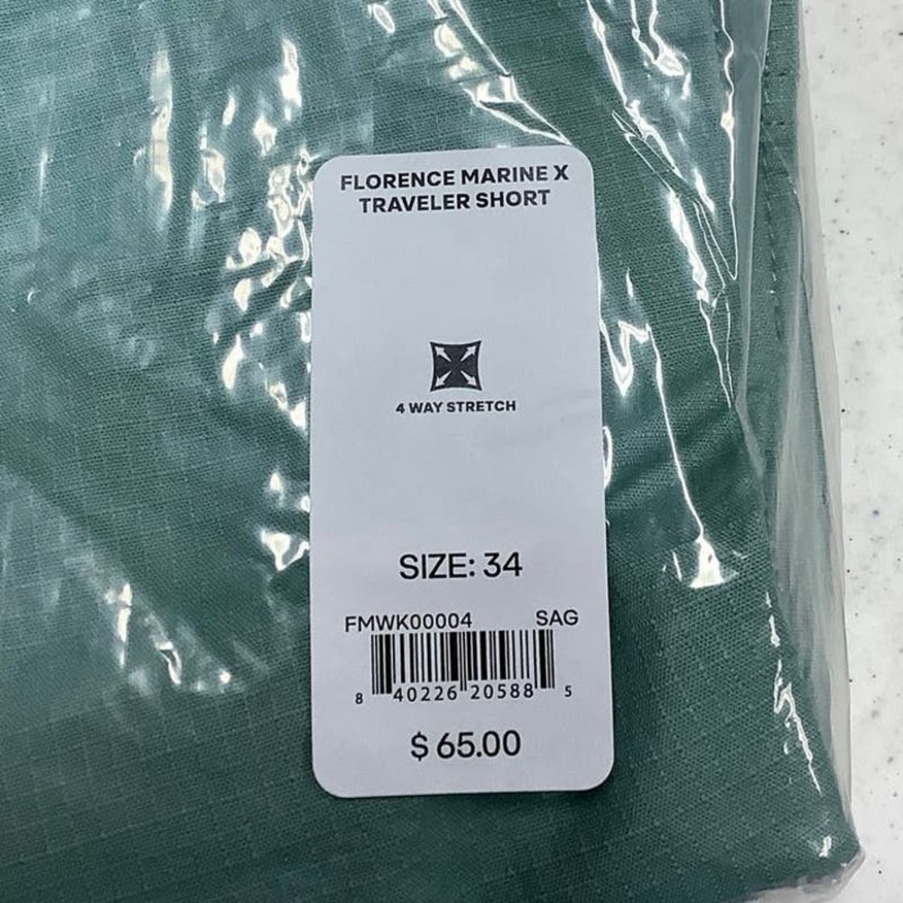 NEW! Florence Marine X Size 34 Traveler Short Sage Green Swim $65 msrp A20-1 - Picture 10 of 10